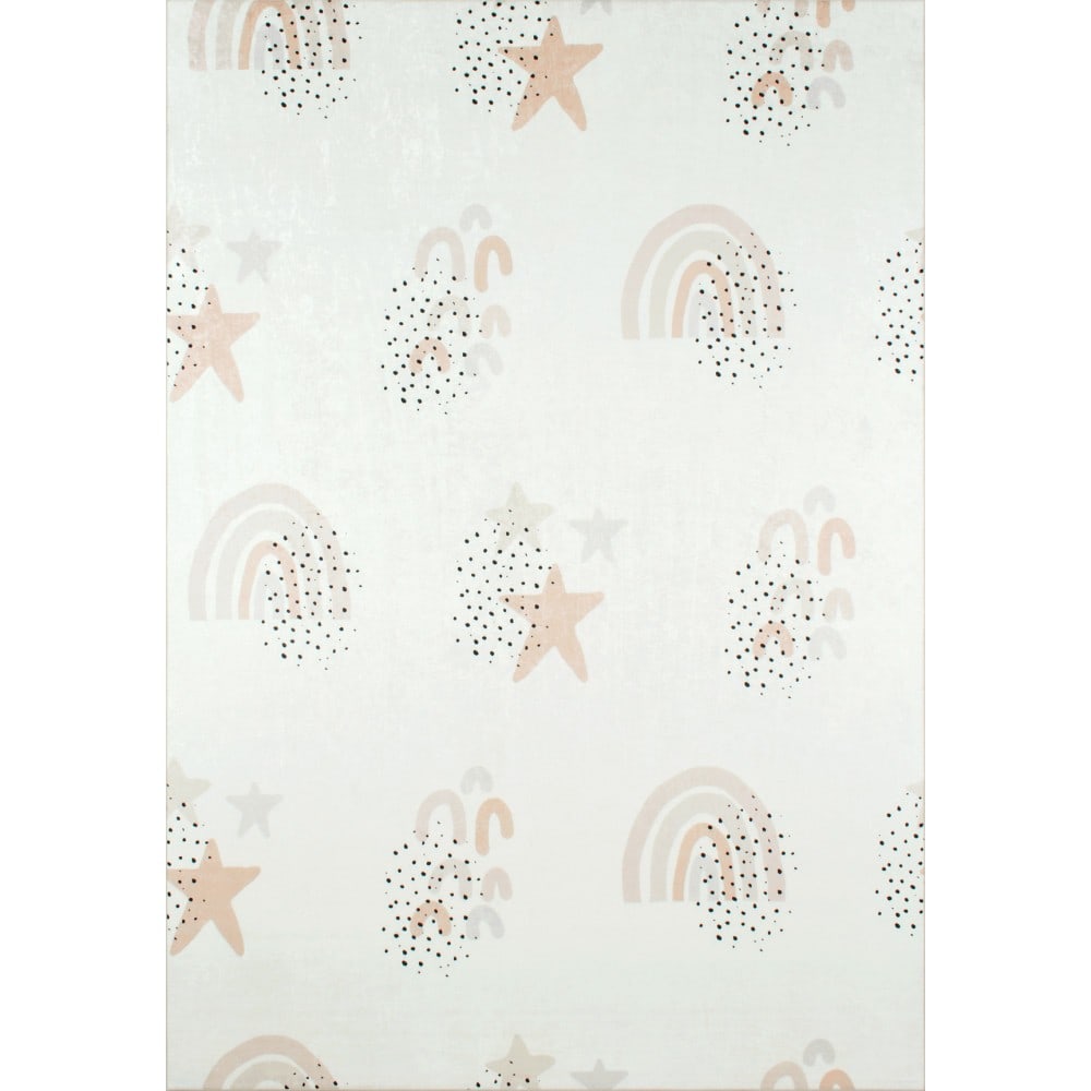 Tapis enfant etoiles happy crème par naz