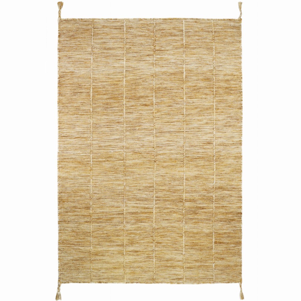 Tapis coton lhena jaune brun par nattiot