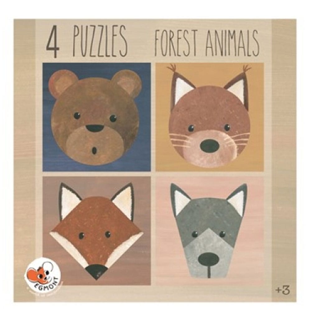 4 puzzles animaux de la forêt