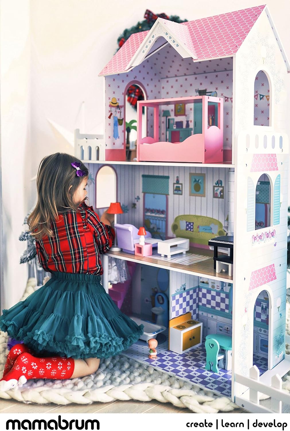 Maison de poupées enfant + accessoires