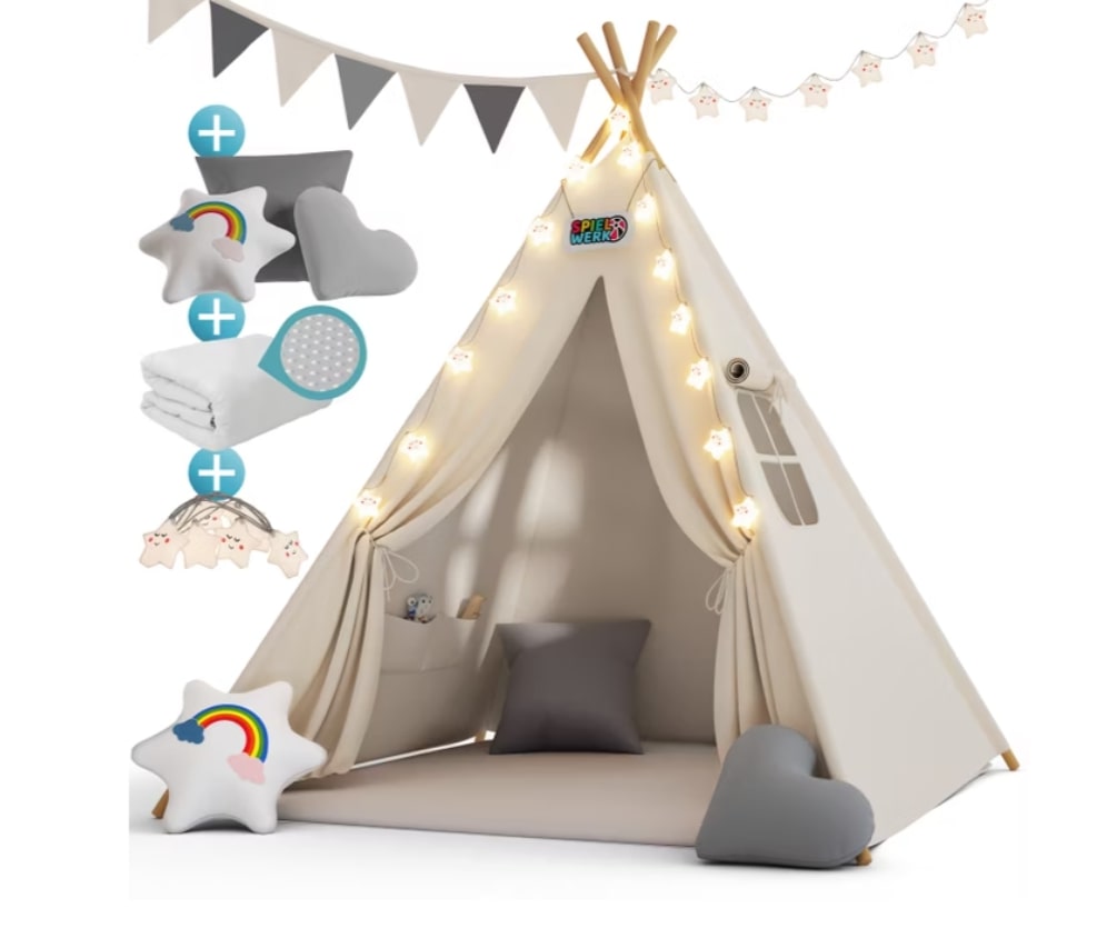 Tipi pour enfant crème 160x120x120cm