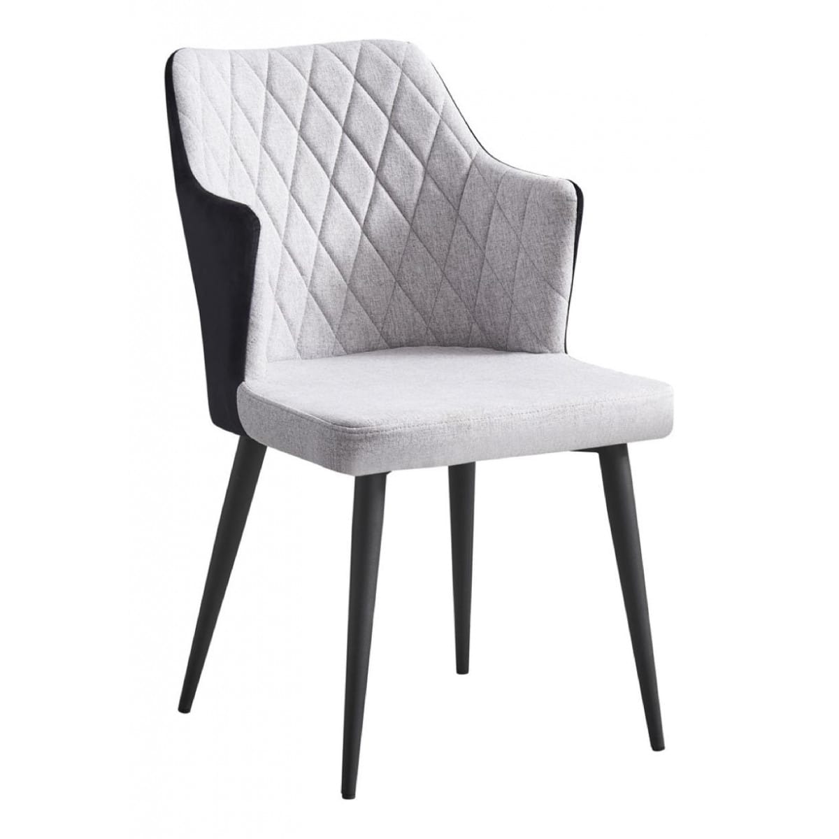 Fauteuil acier polyester gris 75x55x81cm