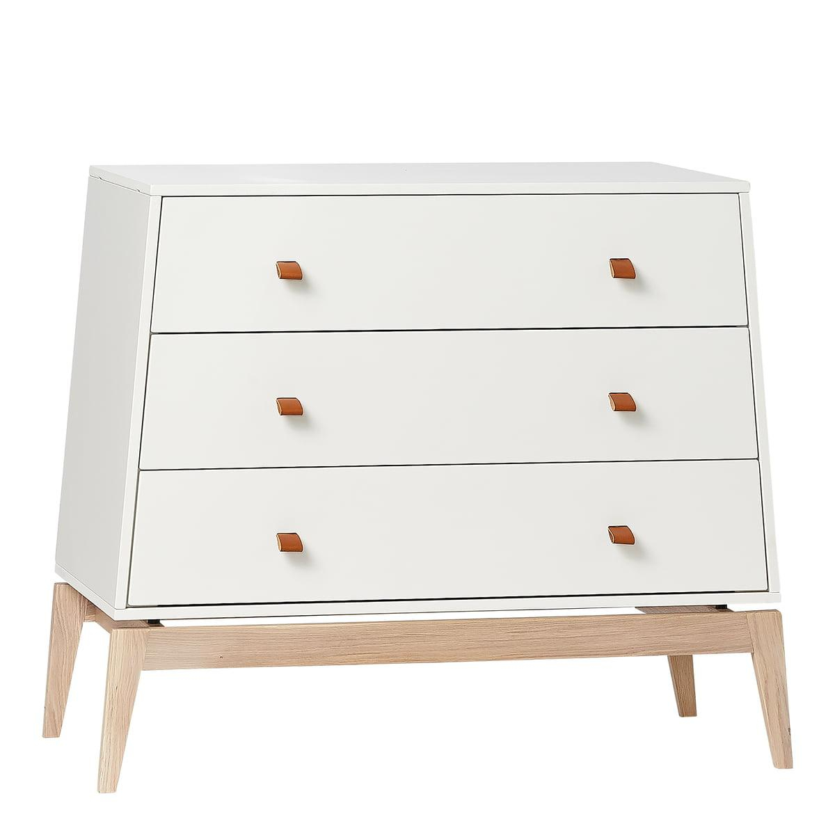 Commode 3 tiroirs luna blanc-chêne