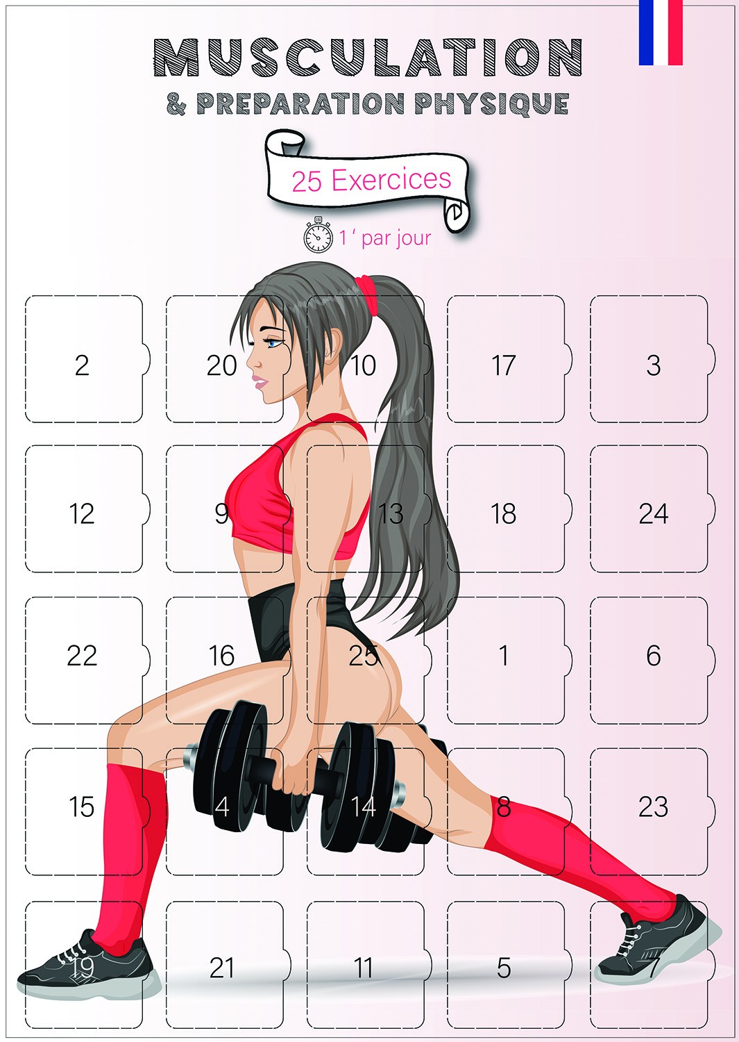 Calendrier musculation femme 25 jours