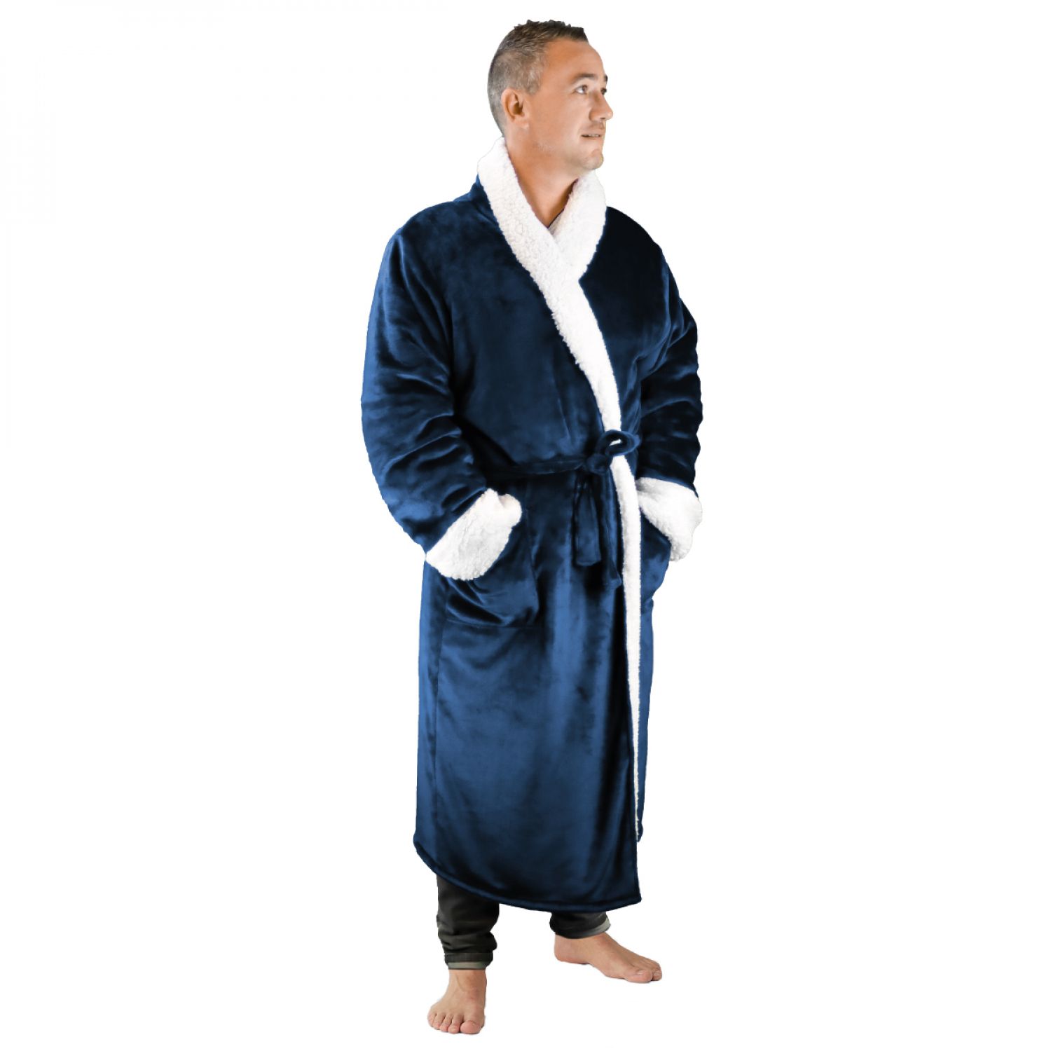 Robe de chambre polaire bleu - L/XL