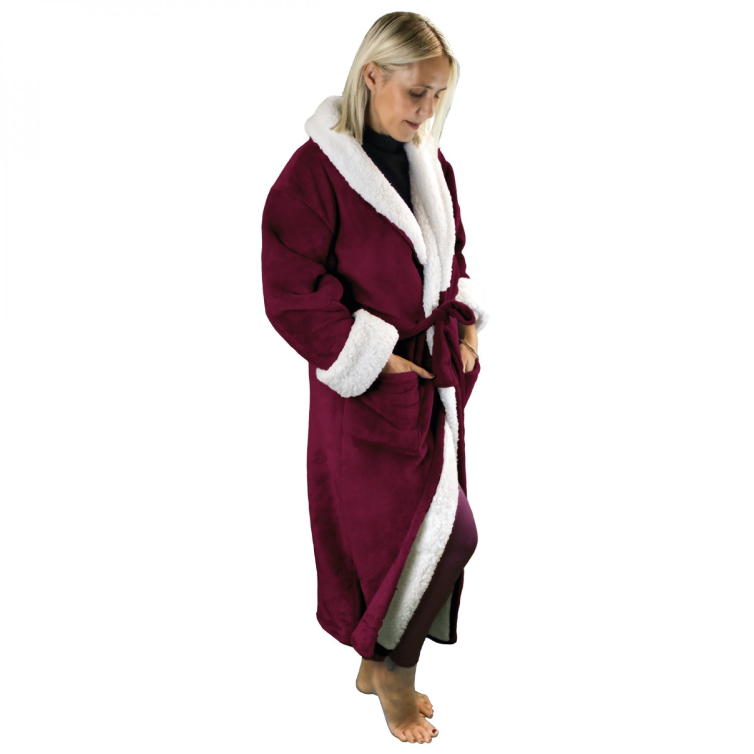 Robe de chambre polaire prune - S/M