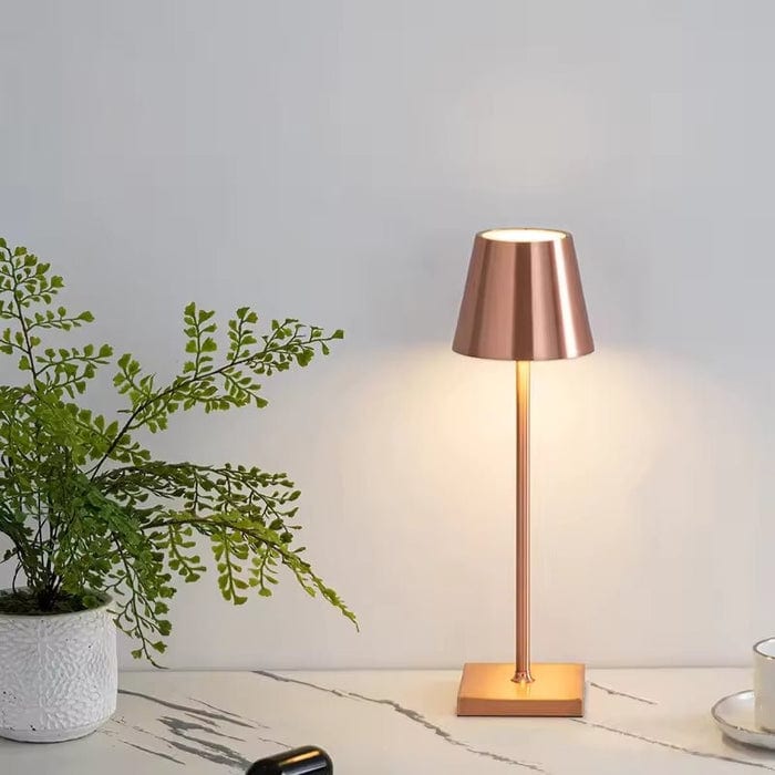 Lampe de table rechargeable tactile rose