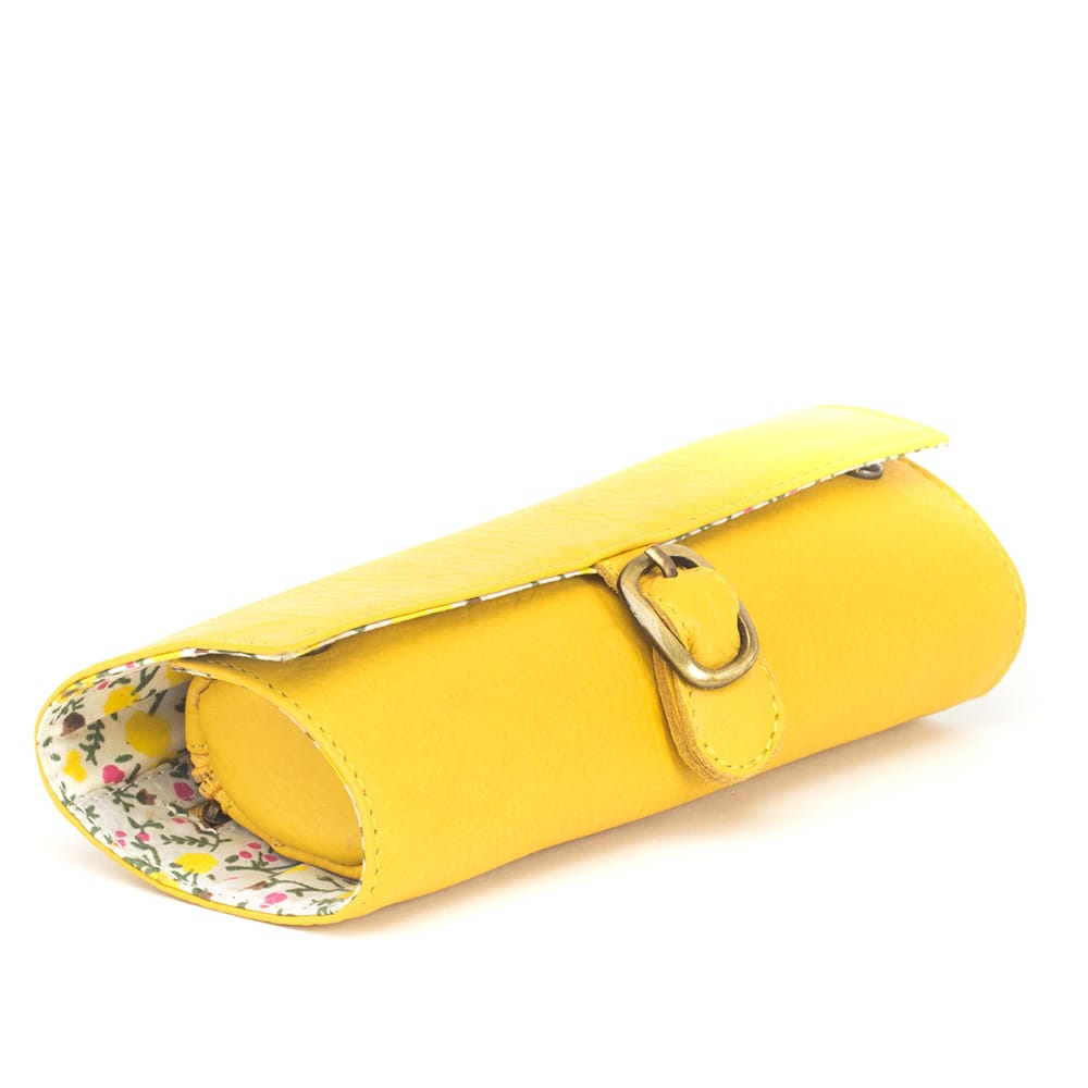 Trousse bijoux cuir emma jaune hap