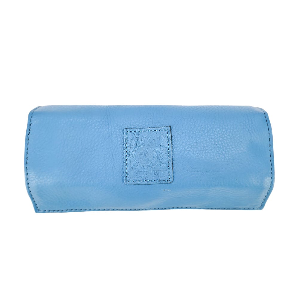 Trousse bijoux cuir emma bleu