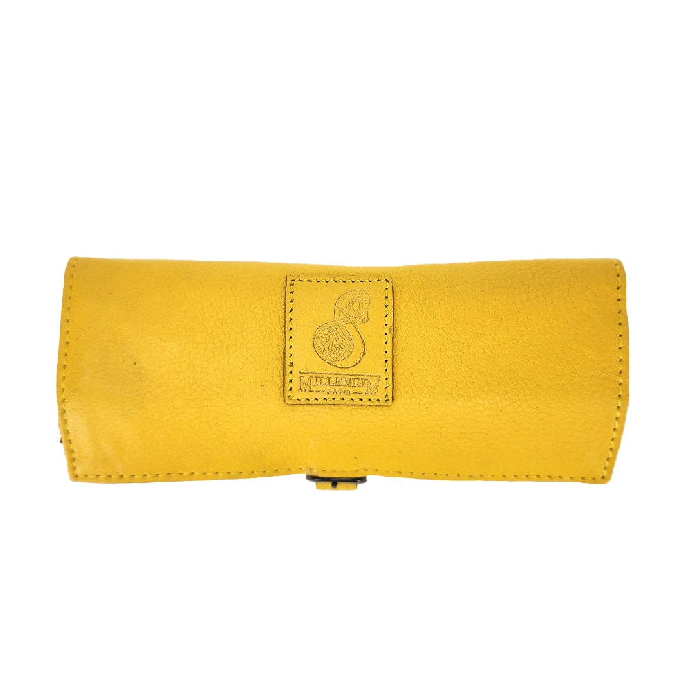 Trousse bijoux cuir emma jaune