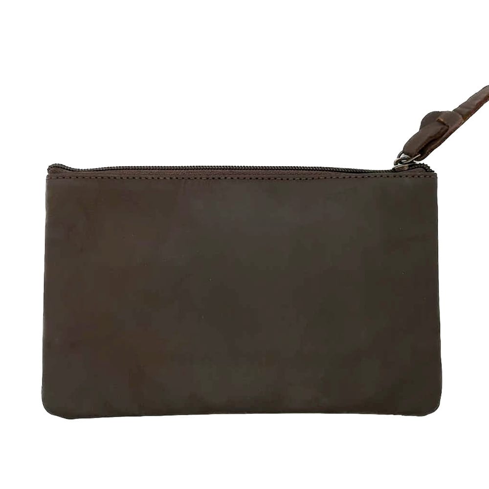 Trousse plate cuir dany café