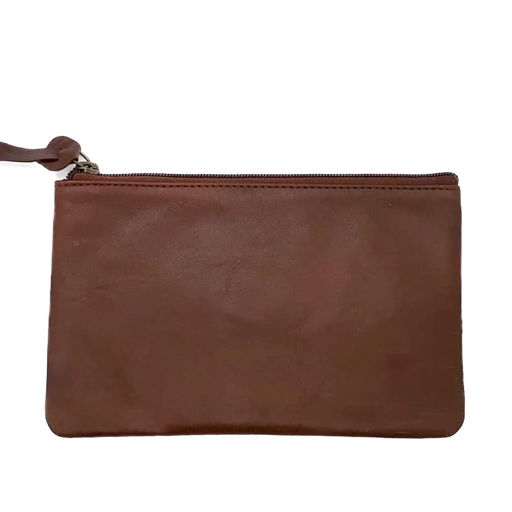 Trousse plate cuir dany havane