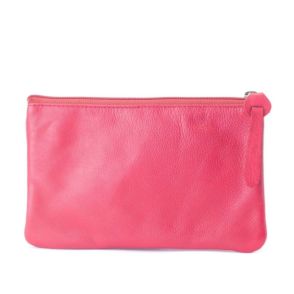 Trousse plate cuir dany rouge