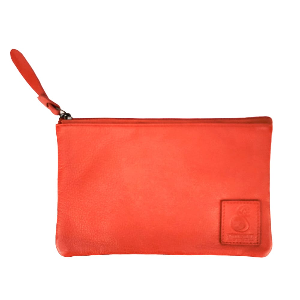 Trousse plate cuir dany orange