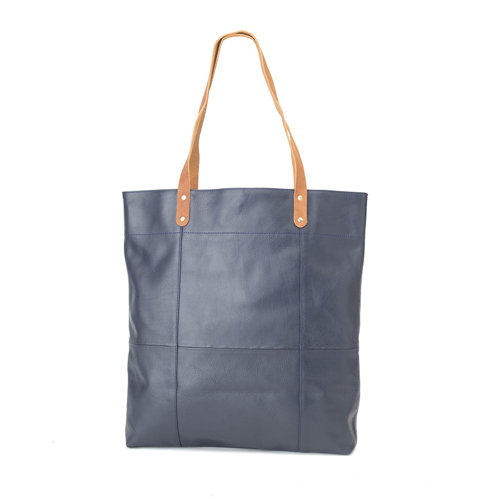 Tote bag cuir  emilie marine