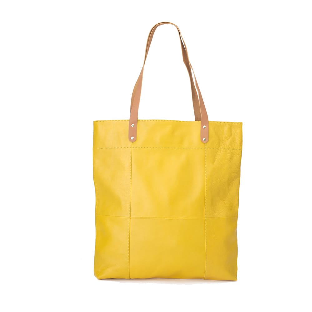 Tote bag cuir  emilie jaune