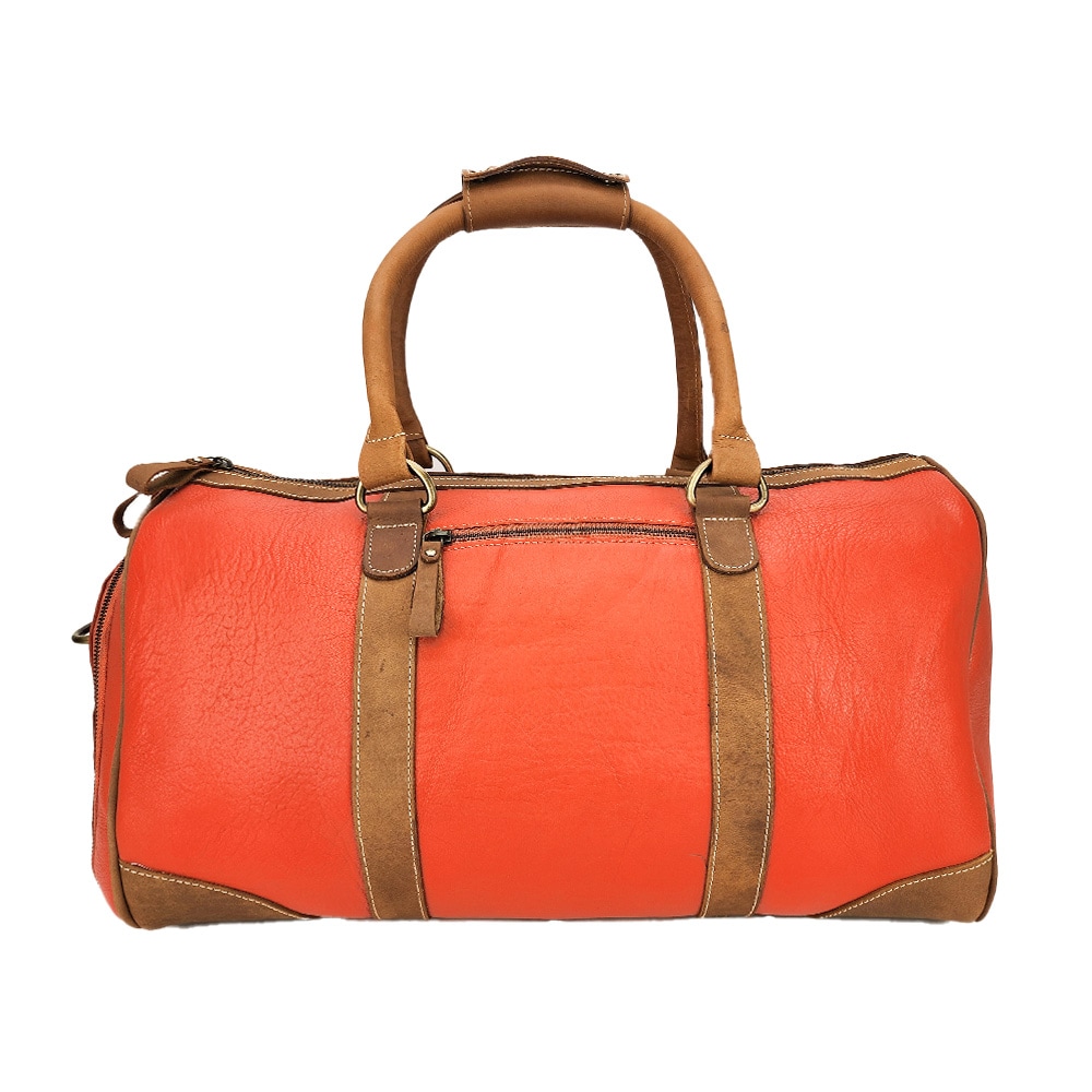 Sac weekend cuir sacha+ orange