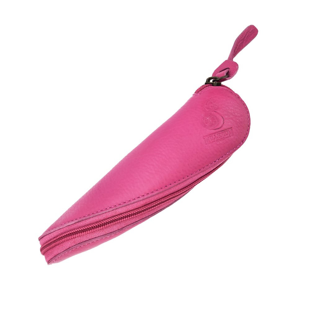 Trousse cuir twisty fushia