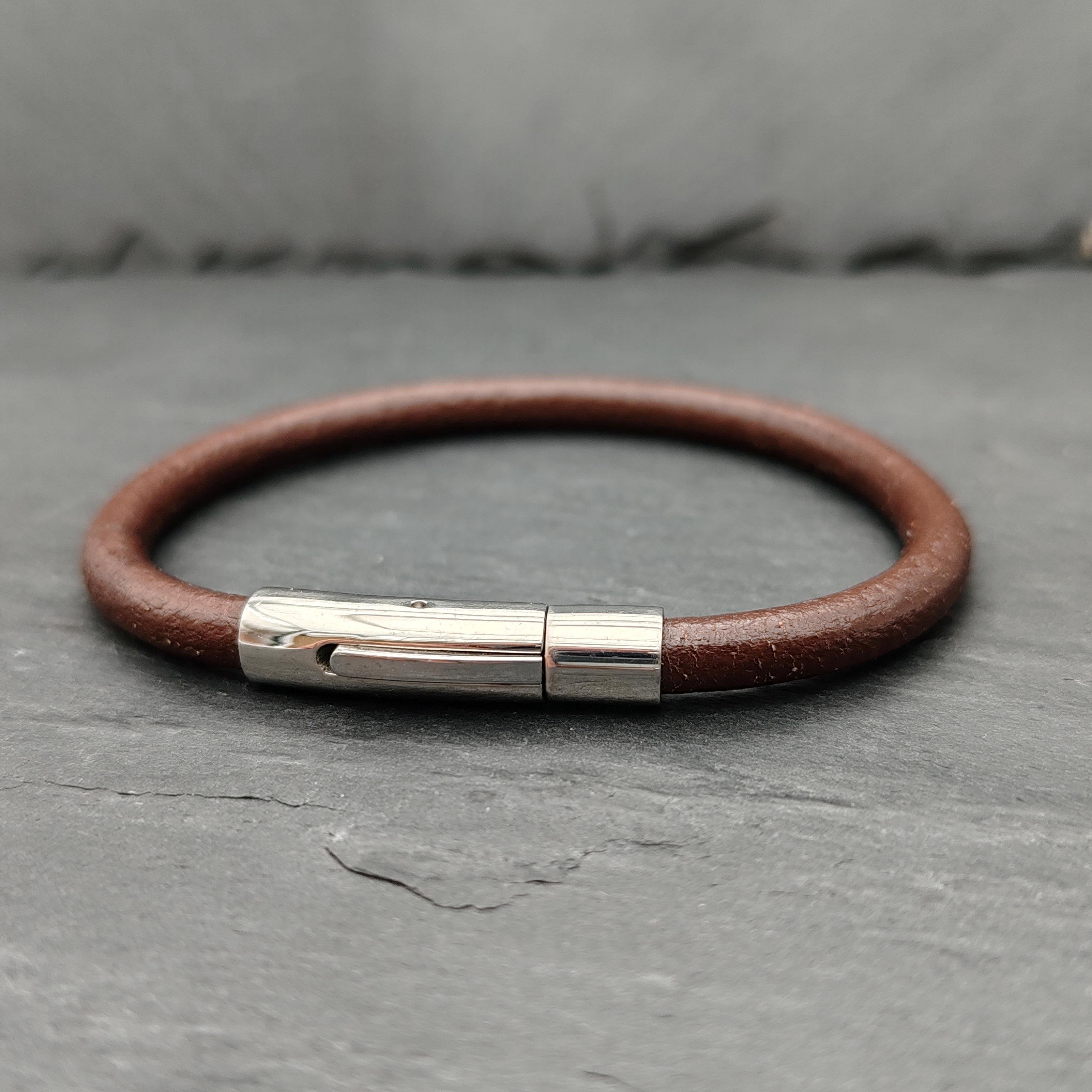 Bracelet cuir homme marron