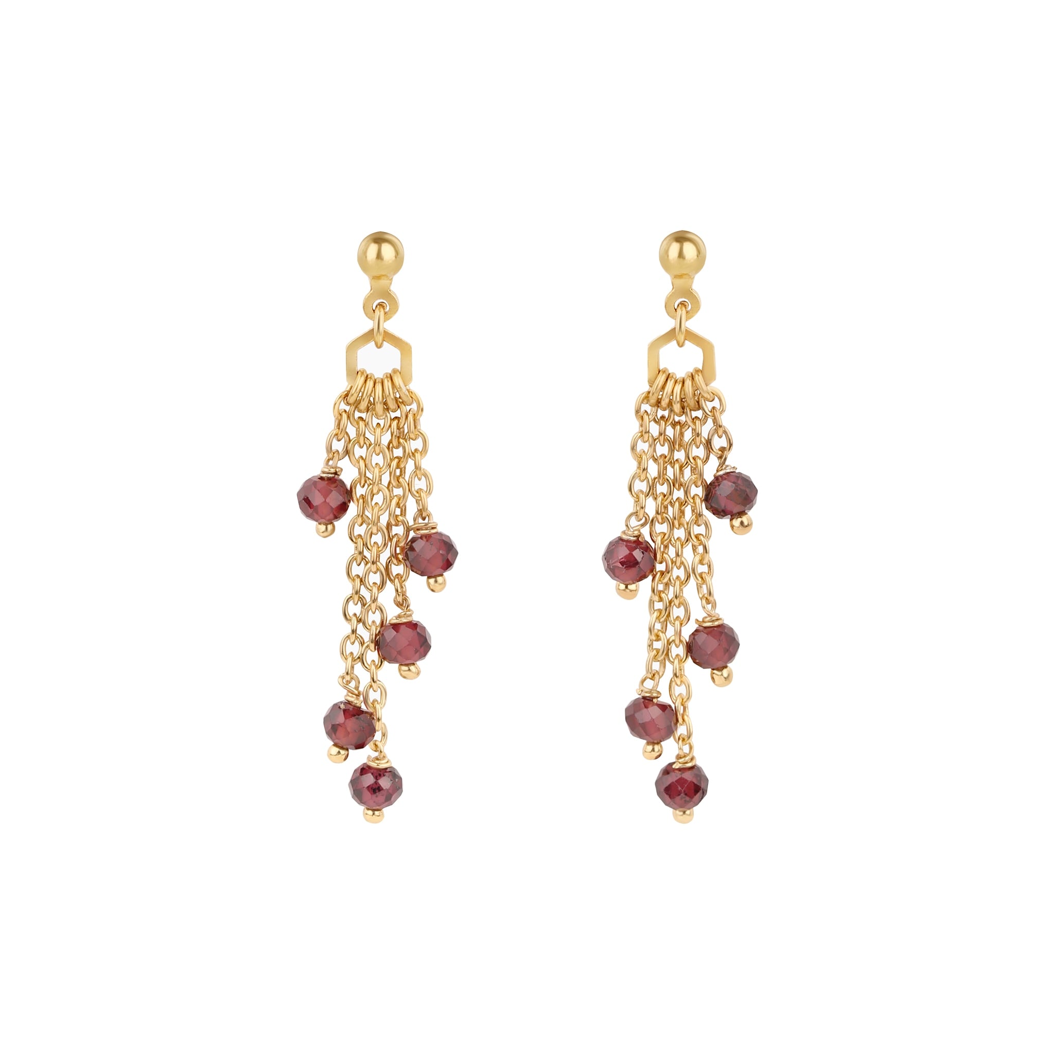 Boucles d'oreilles elyssa grenat