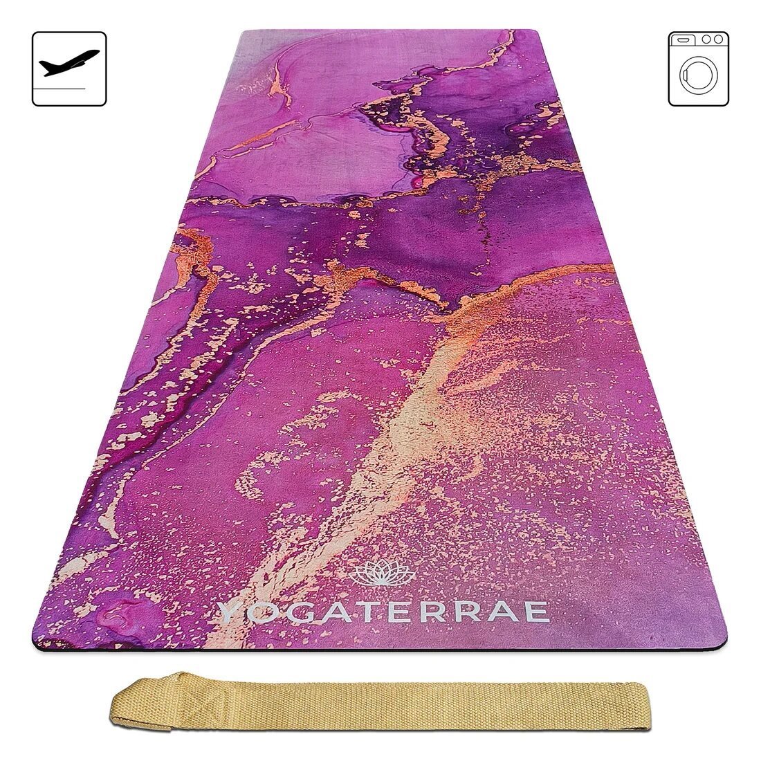 Tapis de yoga microfibre lavanya voyage