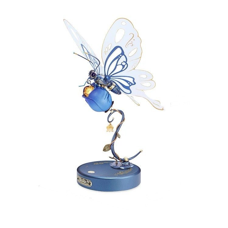 Maquette 3d - papillon mécanique bleu