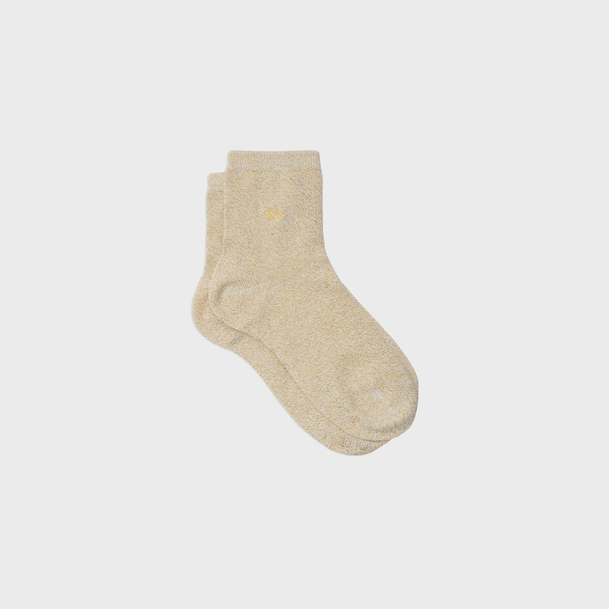 Chaussettes unies pailletées beige