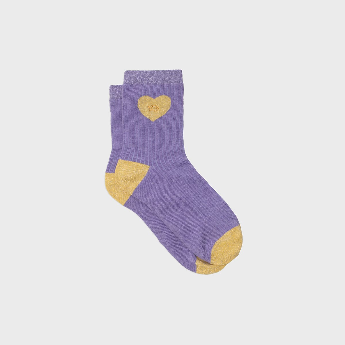 Chaussettes coeur violet