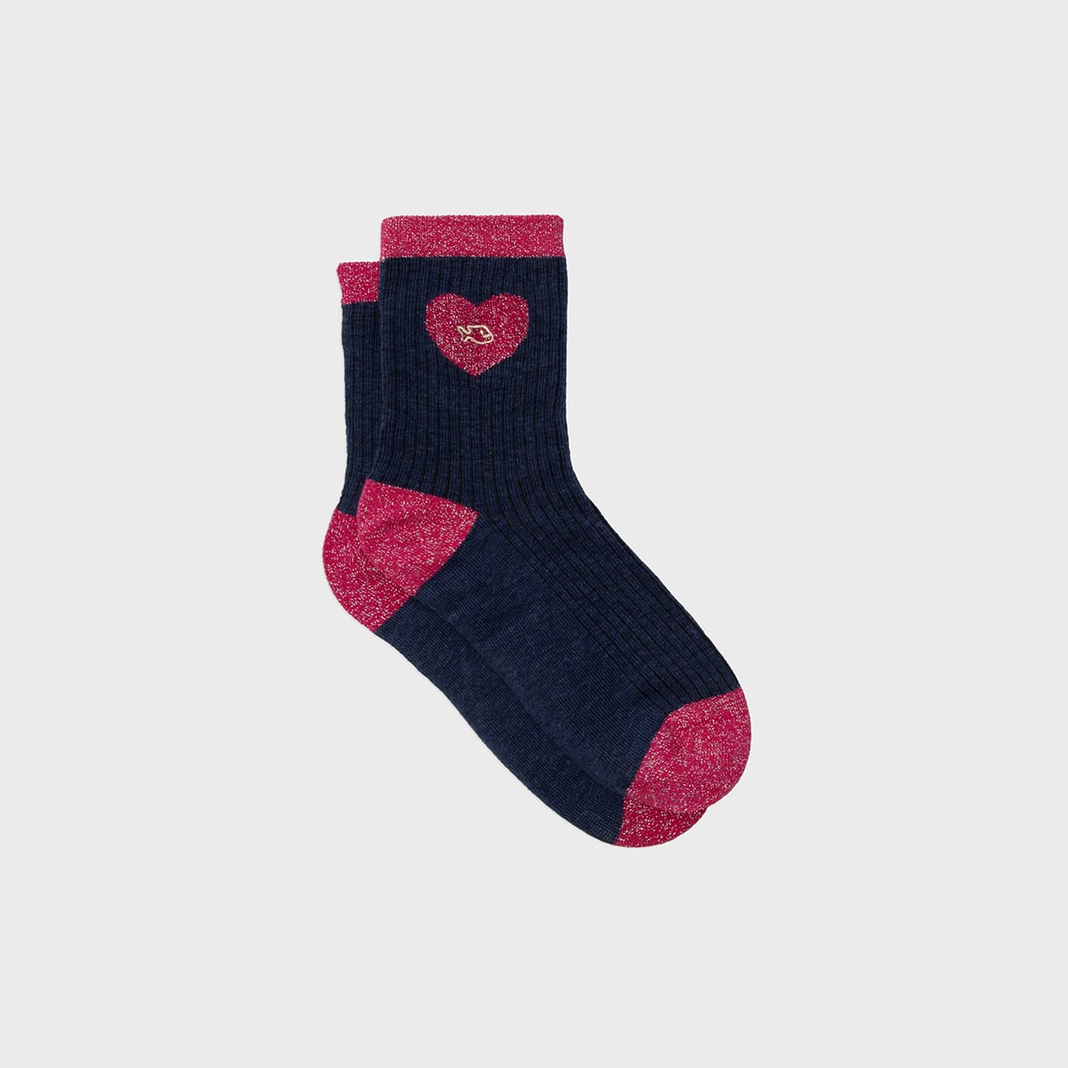 Chaussettes coeur bleu marine