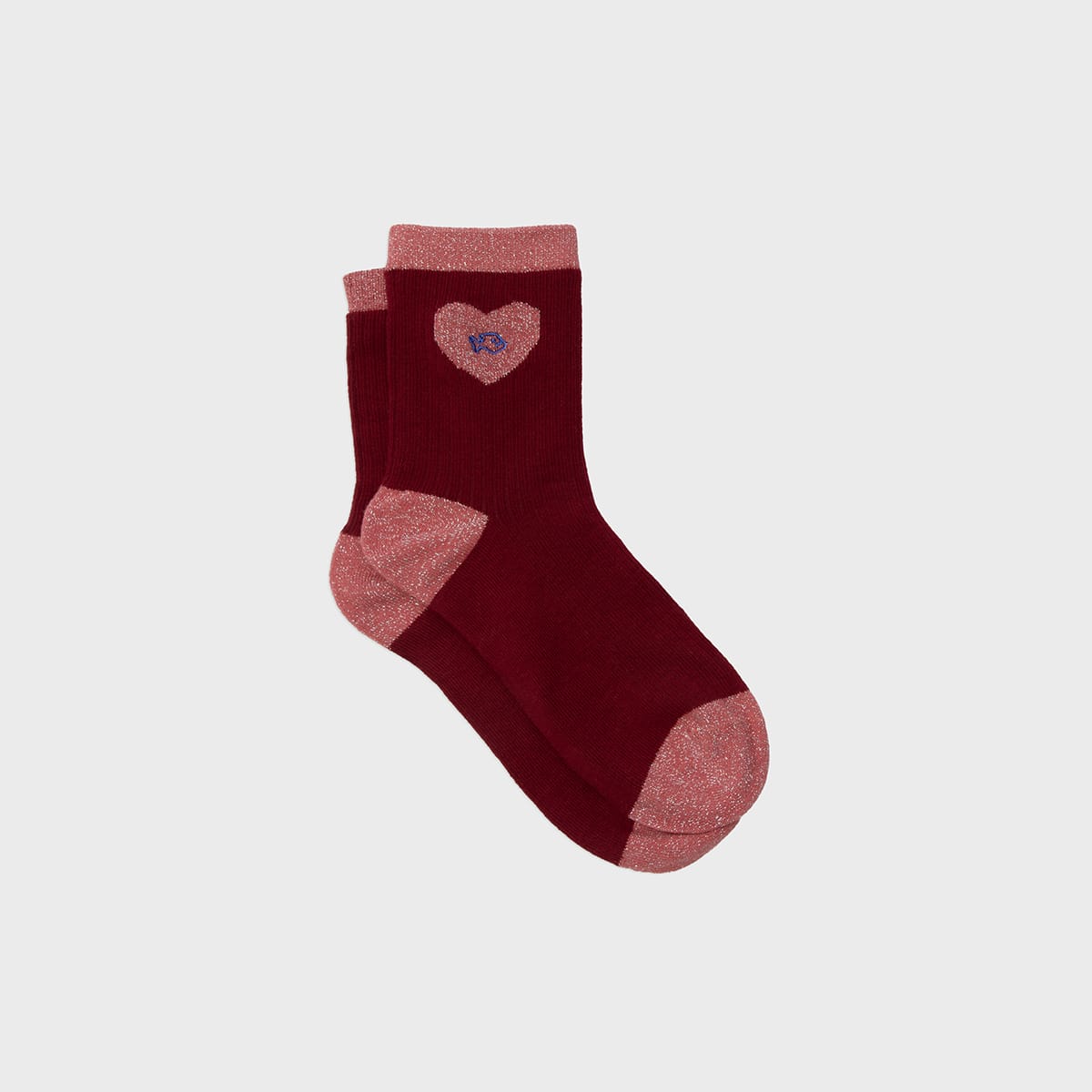 Chaussettes coeur rose foncé