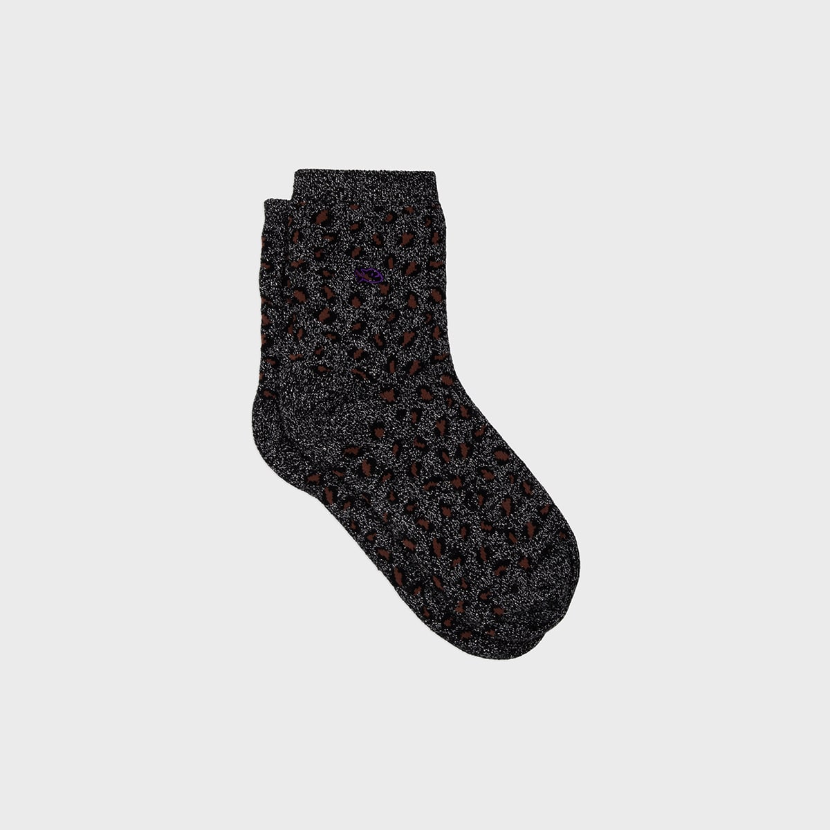 Chaussettes léopard noir et argent