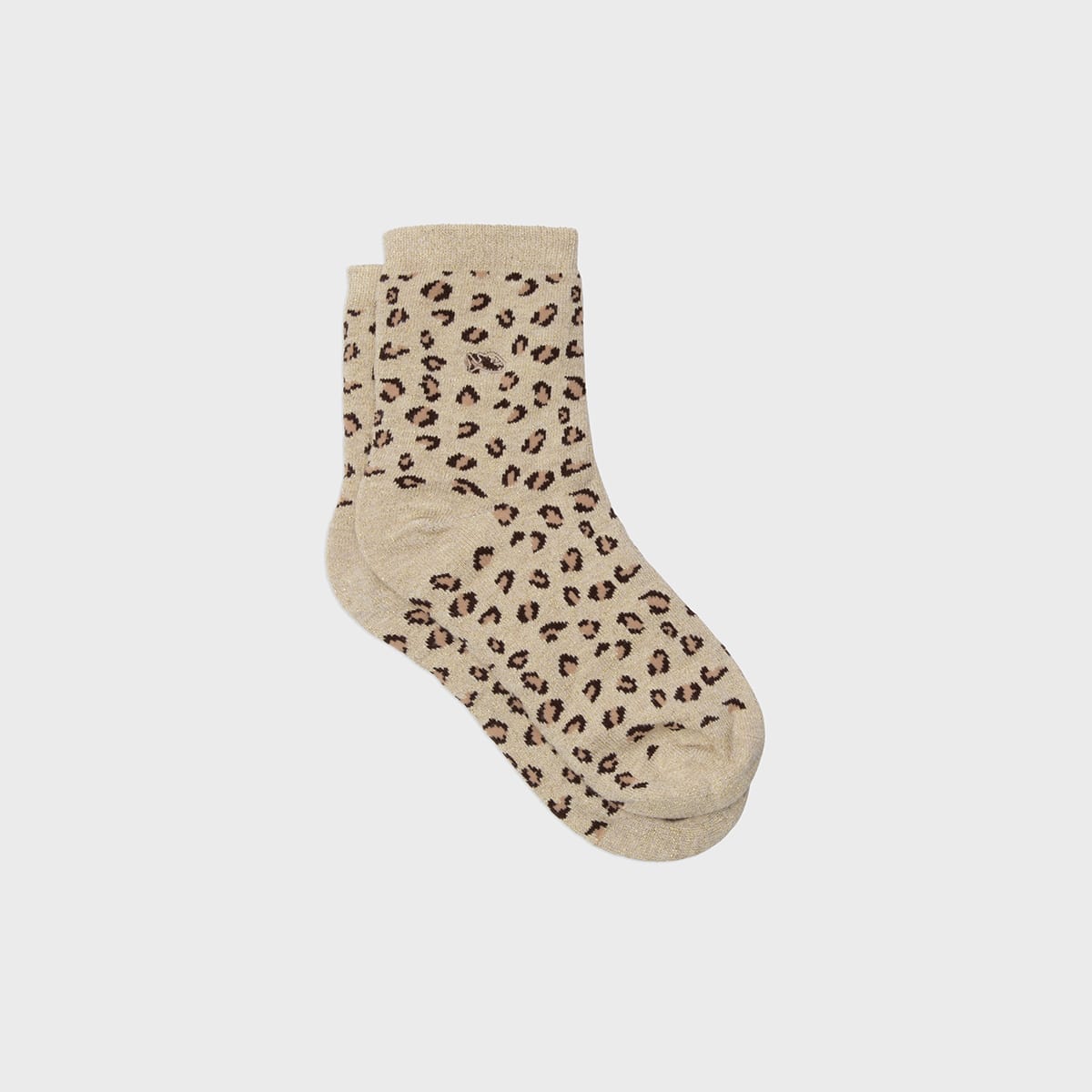 Chaussettes léopard beige et doré