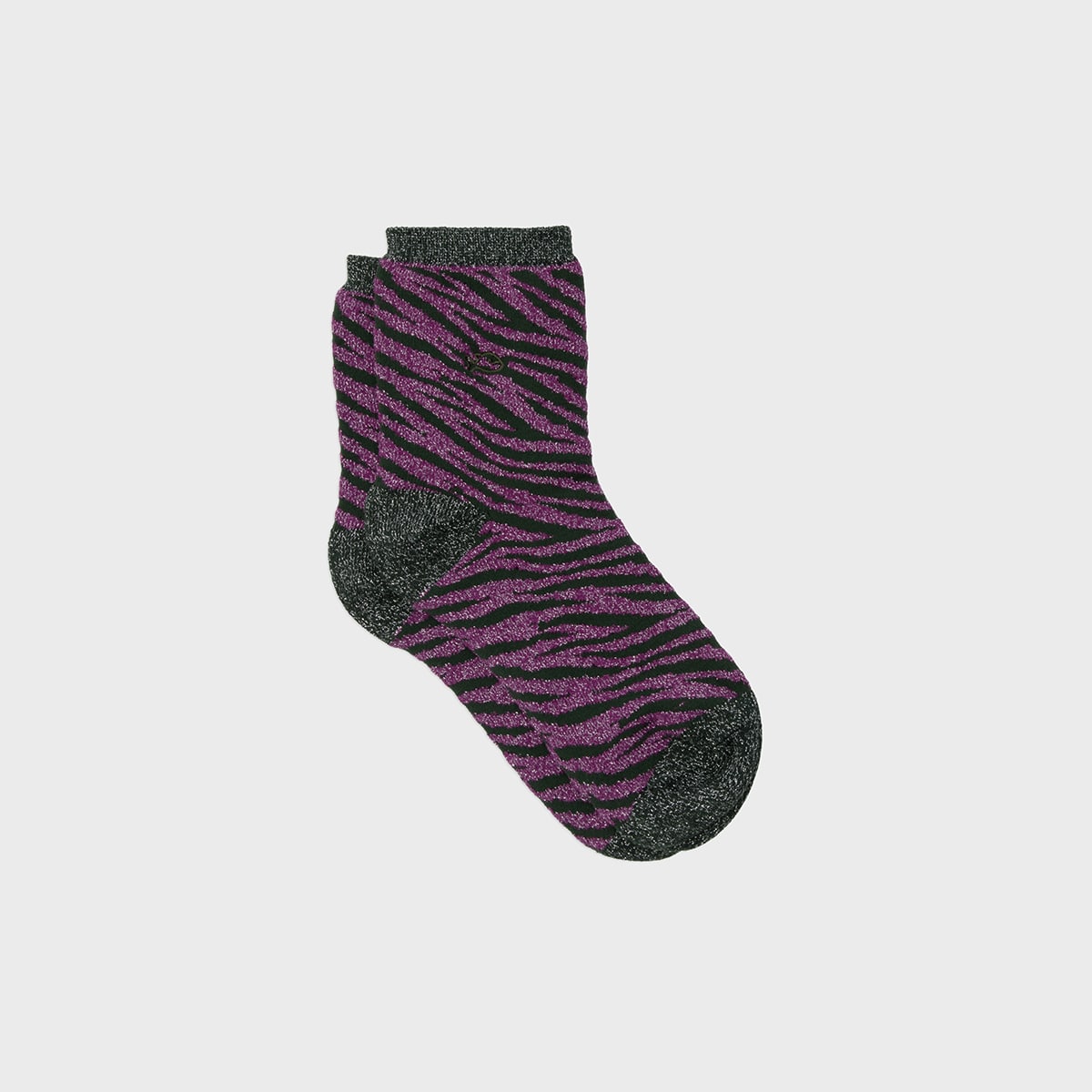 Chaussettes zèbre violet et vert