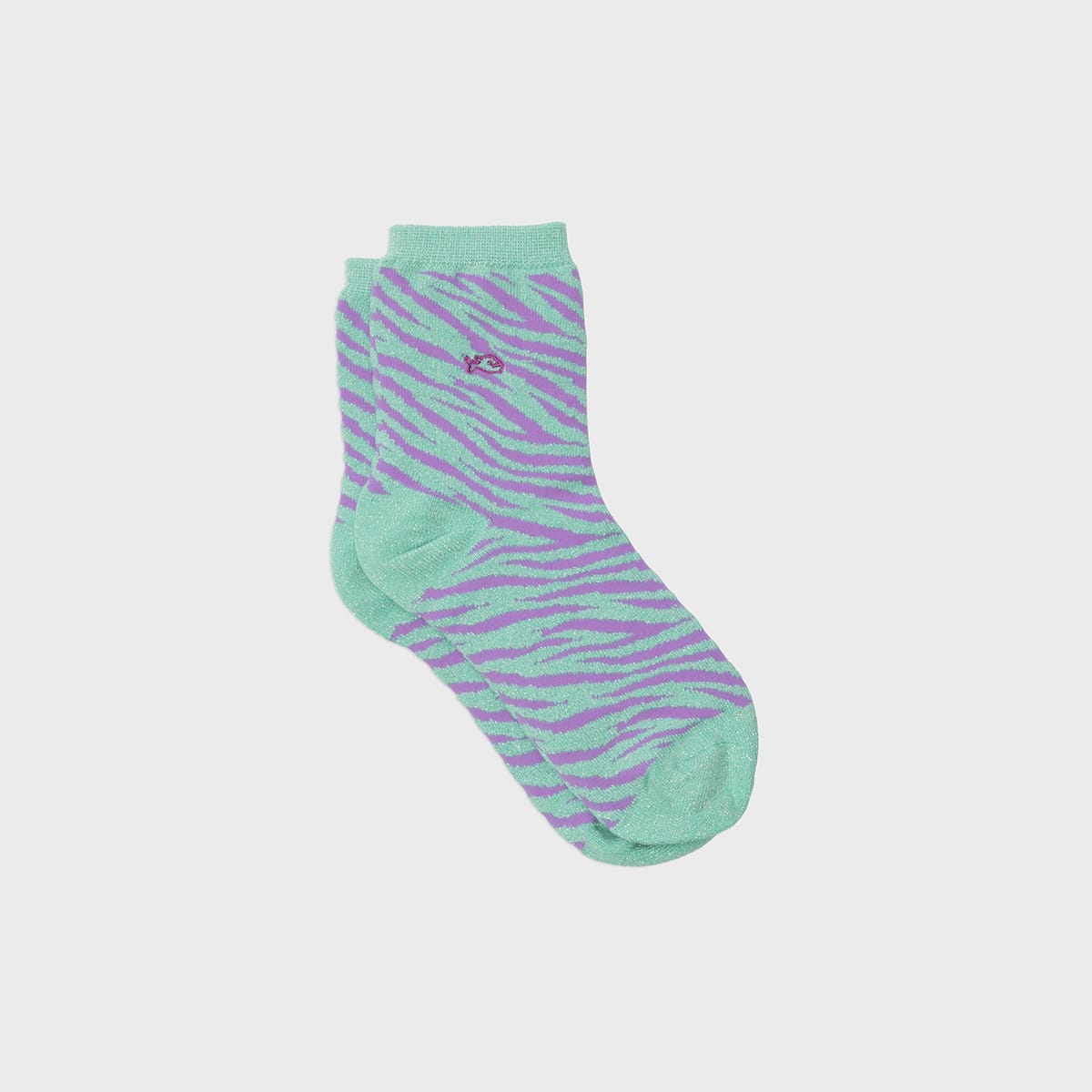 Chaussettes zèbre vert et violet