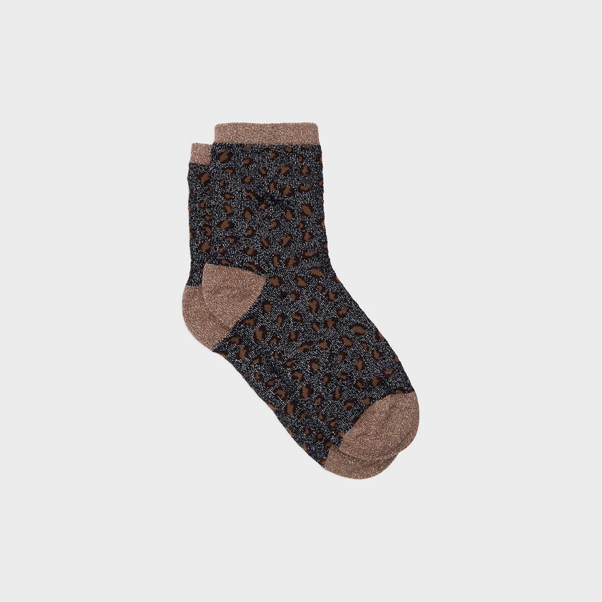 Chaussettes léopard marine et marron