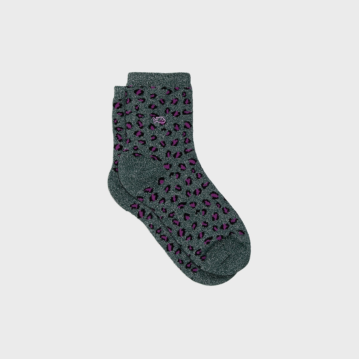 Chaussettes léopard vert et violet