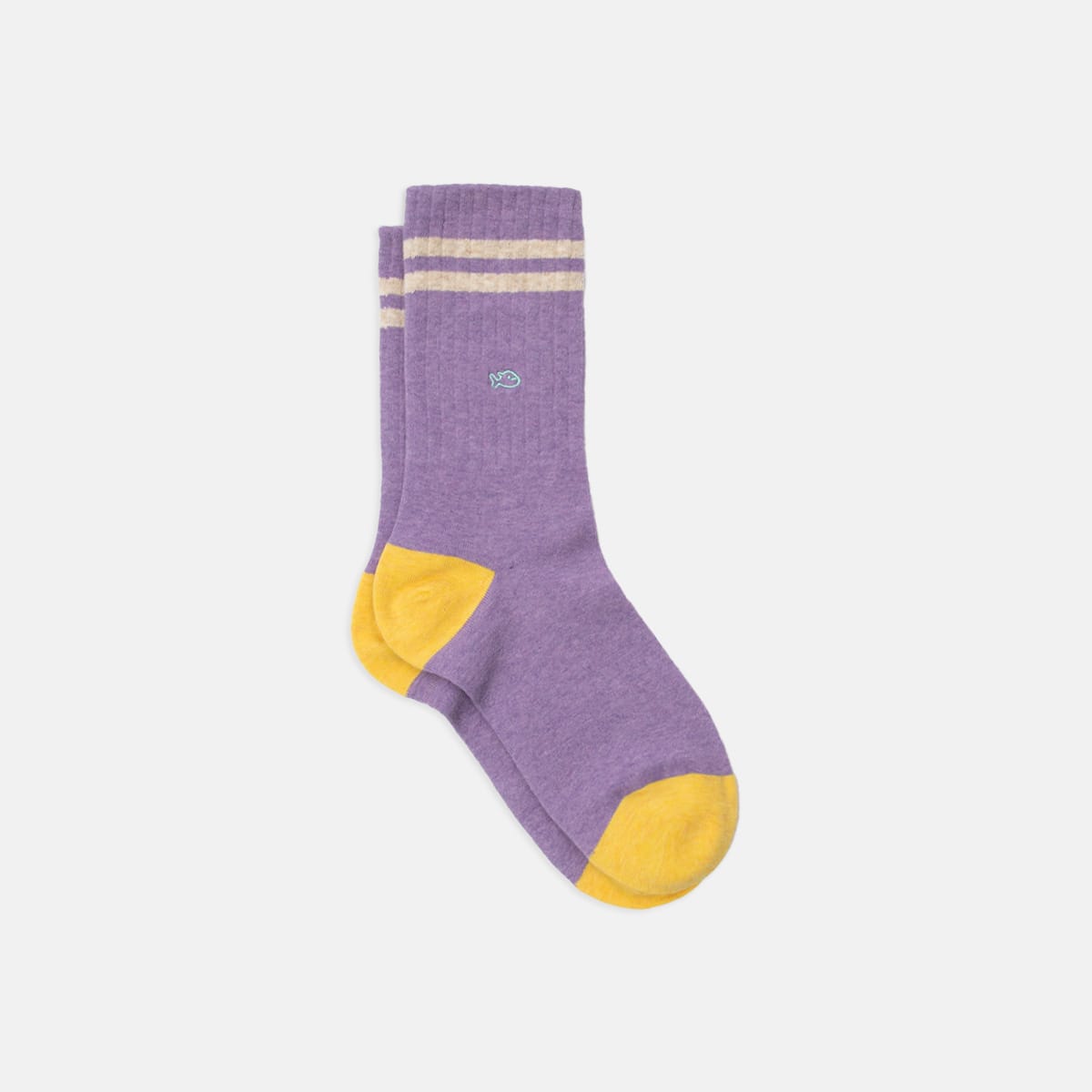 Chaussettes retro violet chiné