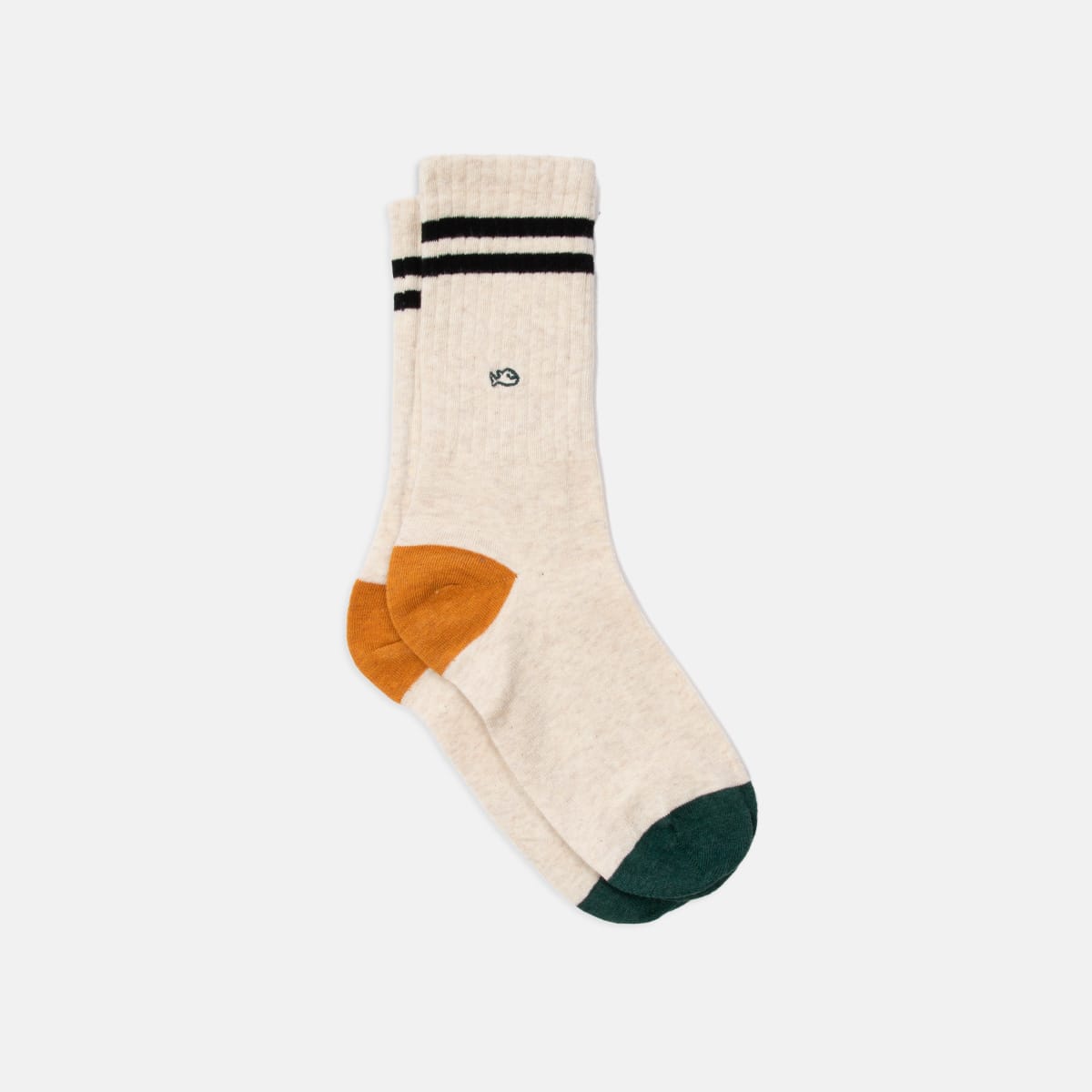 Chaussettes retro beige et noir