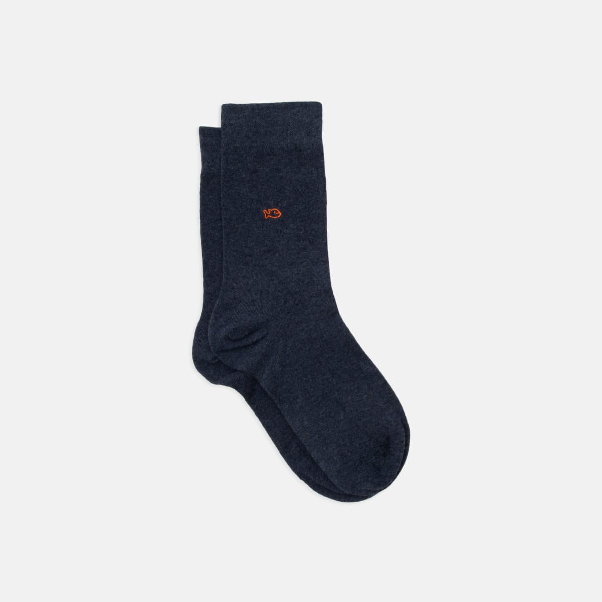 Chaussettes unies bleu chiné