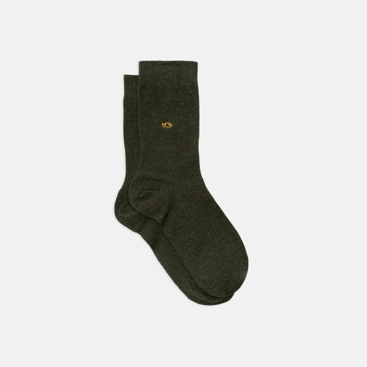 Chaussettes unies kaki foncé