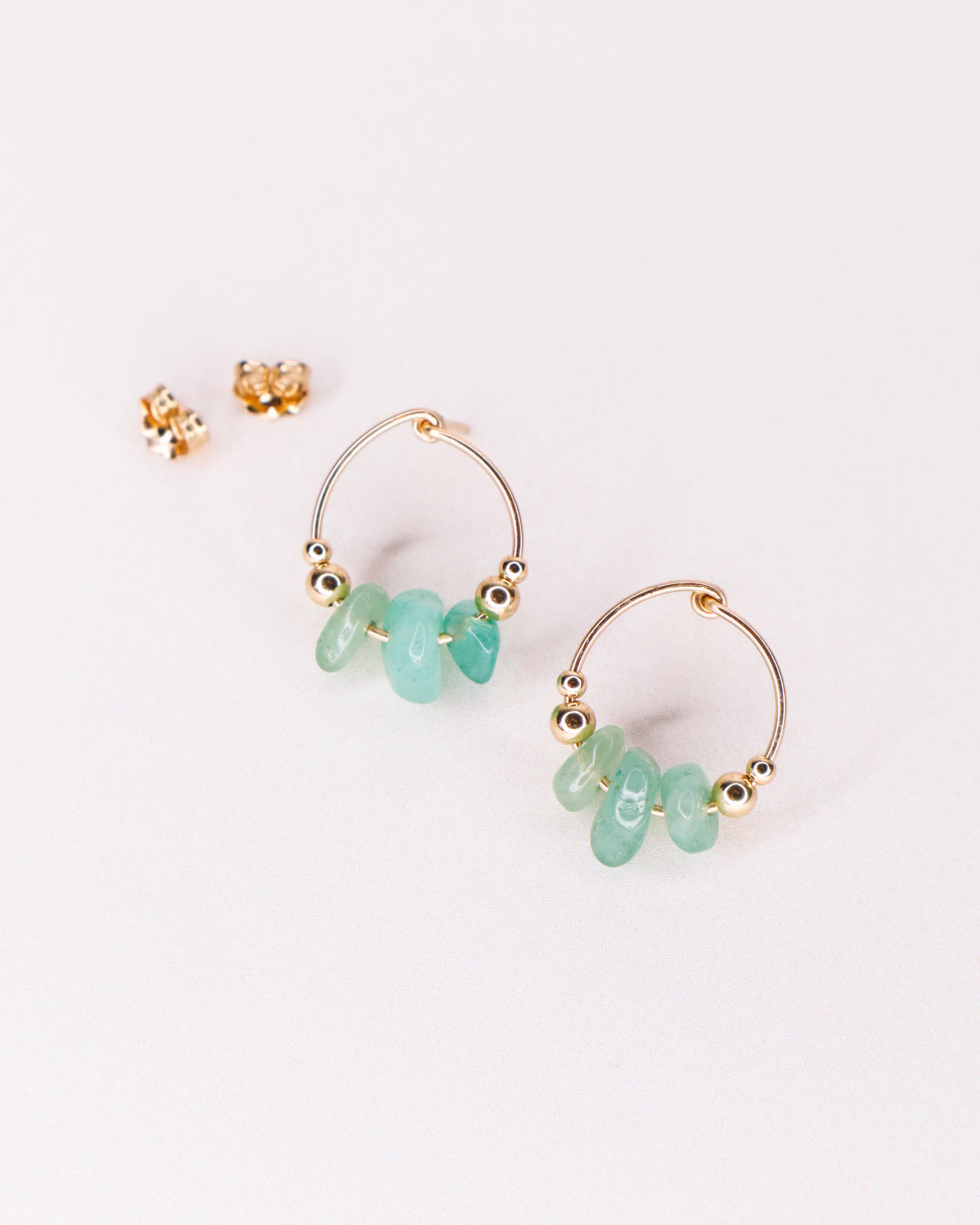 Boucles nahon or - vert