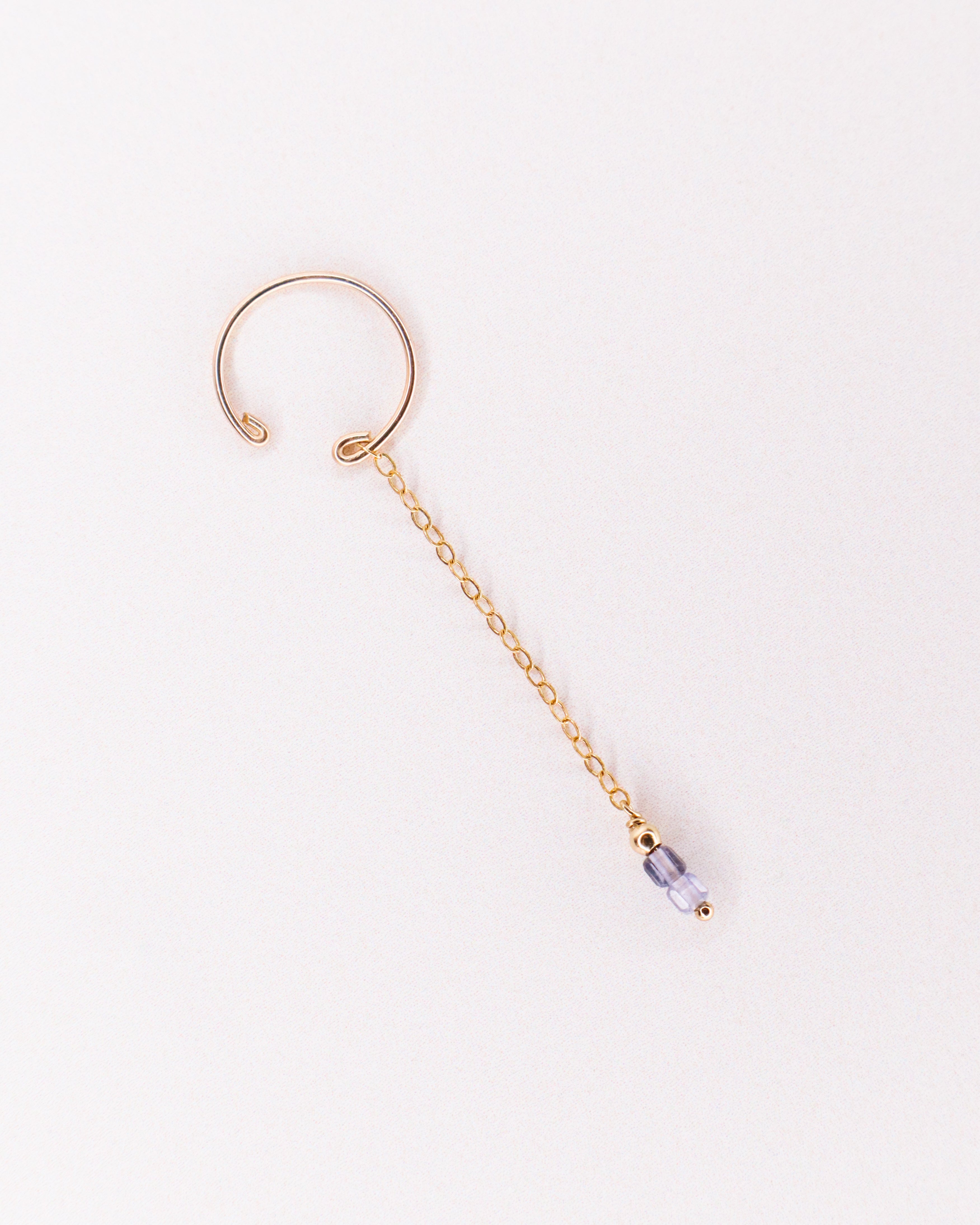 Faux piercing orne or - bleu