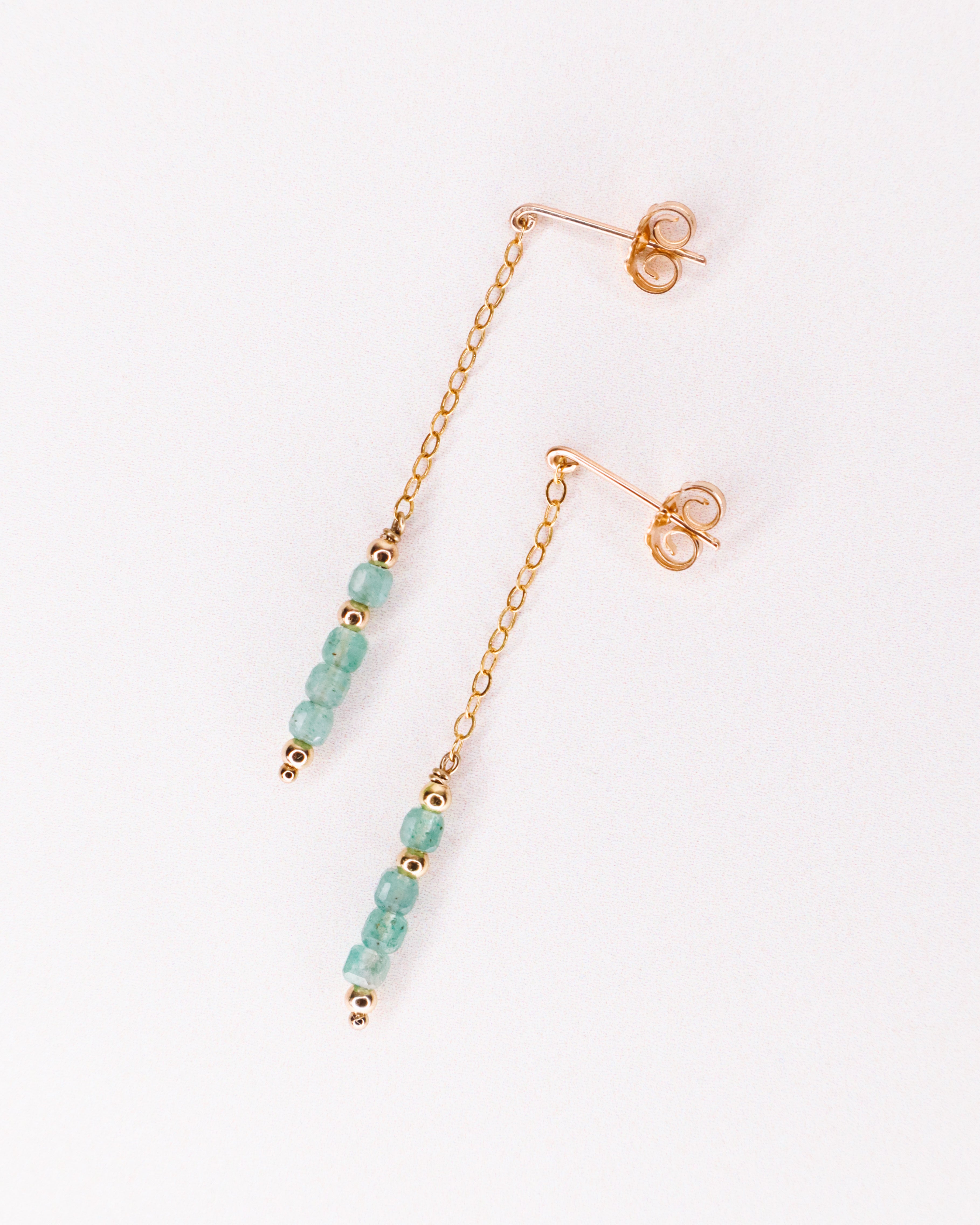 Boucles taravo or - vert