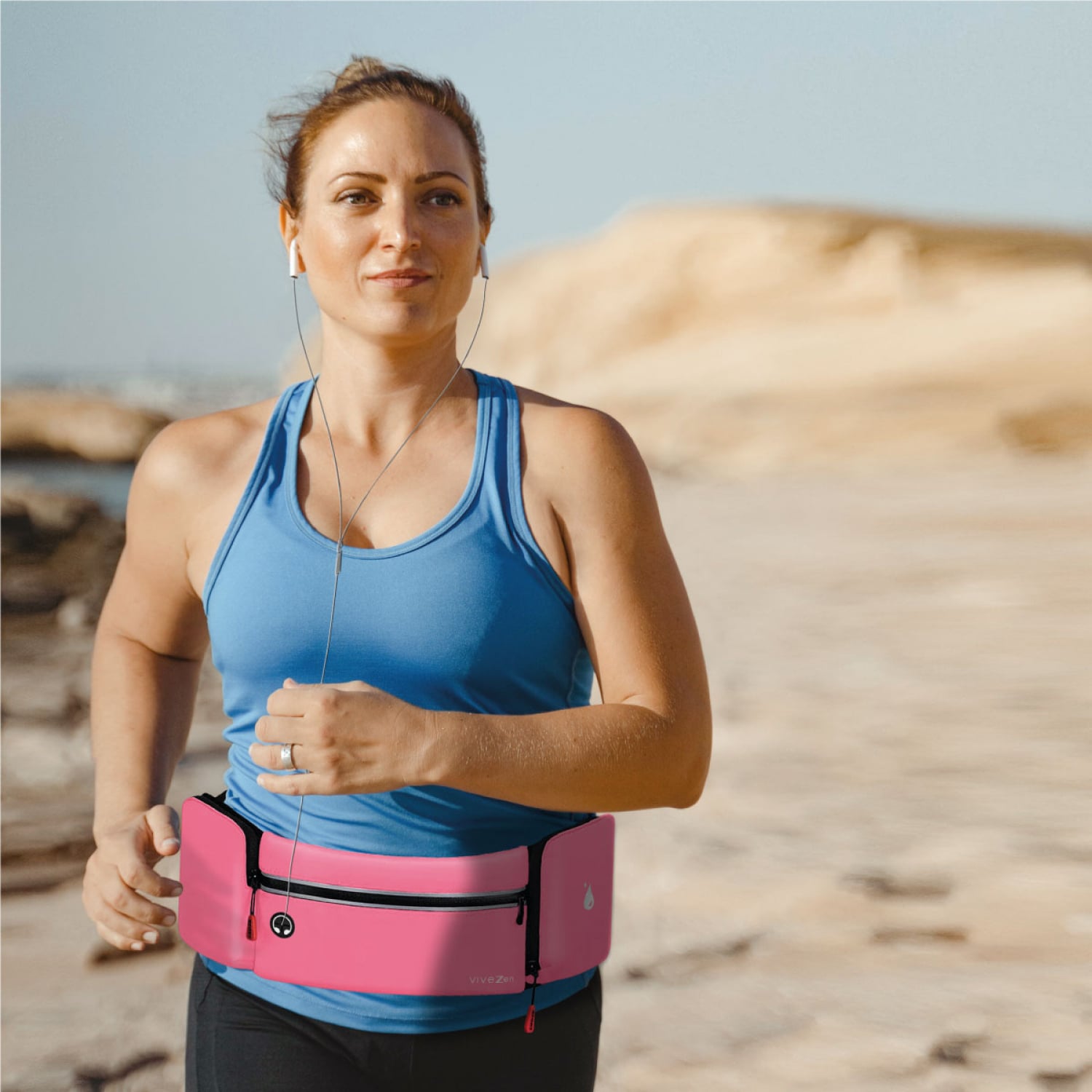 Ceinture de running, sport - rose