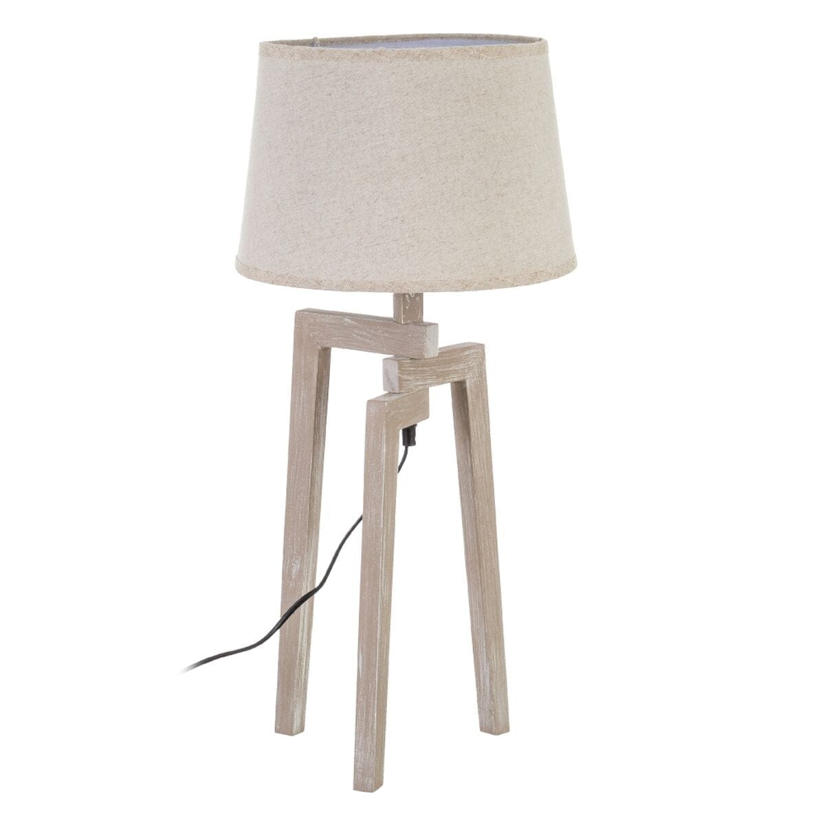 Lampe de salon blanc lin bois