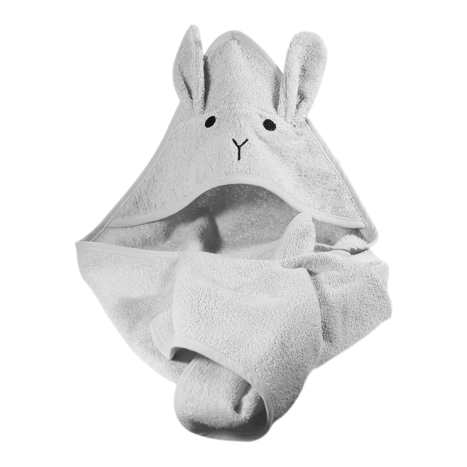 Cape de bain lapin gris