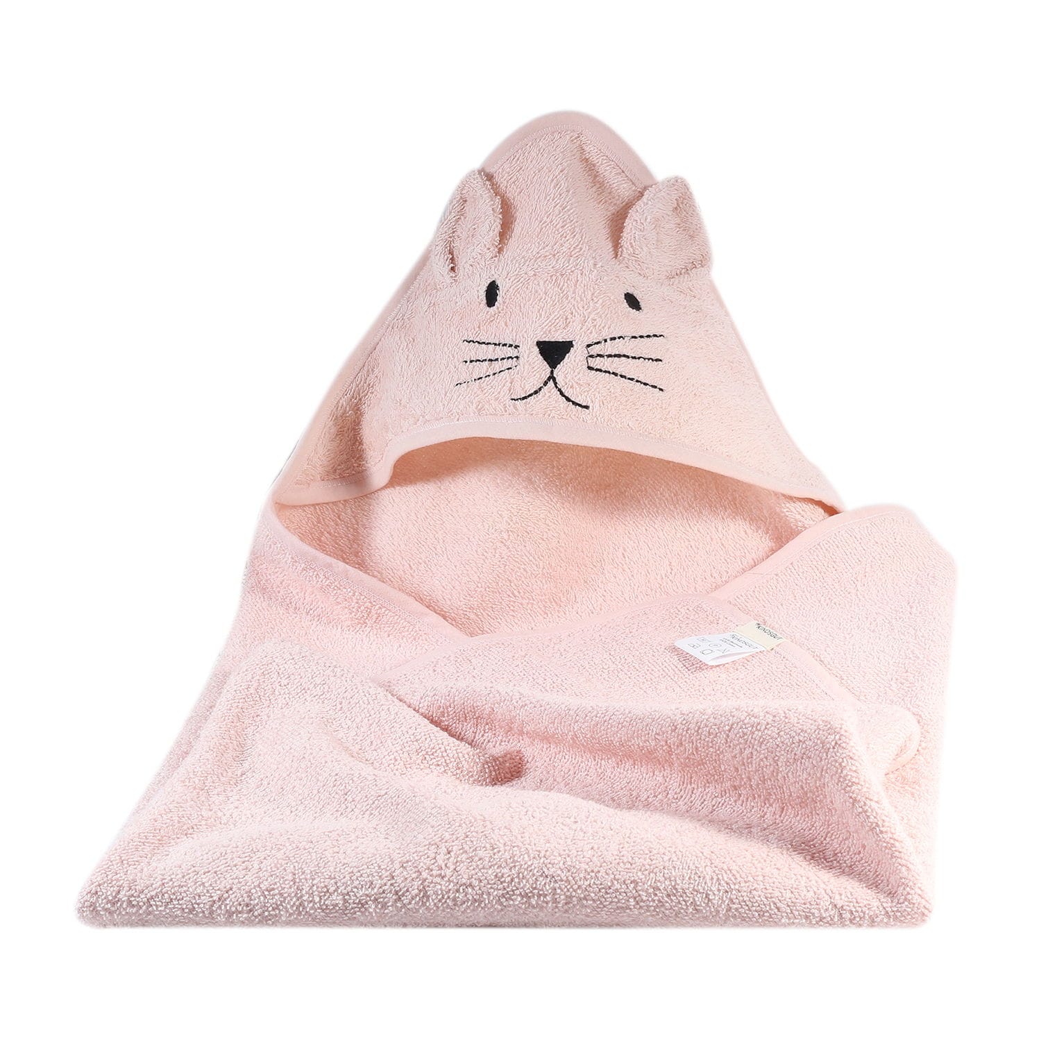 Cape de bain lapin en coton rose