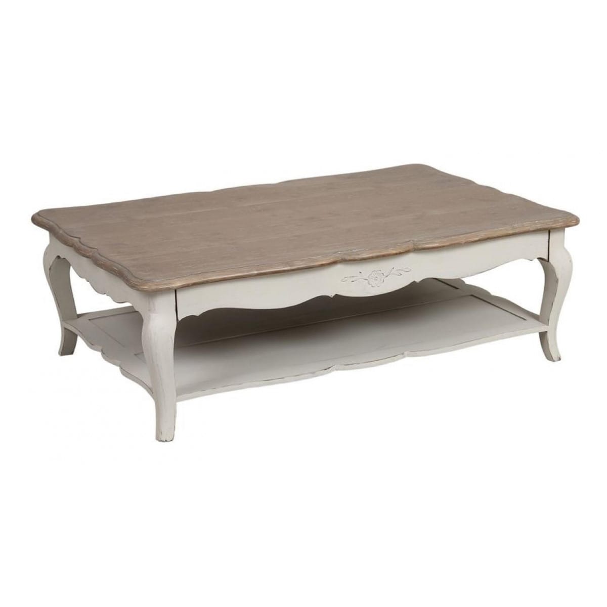 Table basse rectangulaire bois blanc -