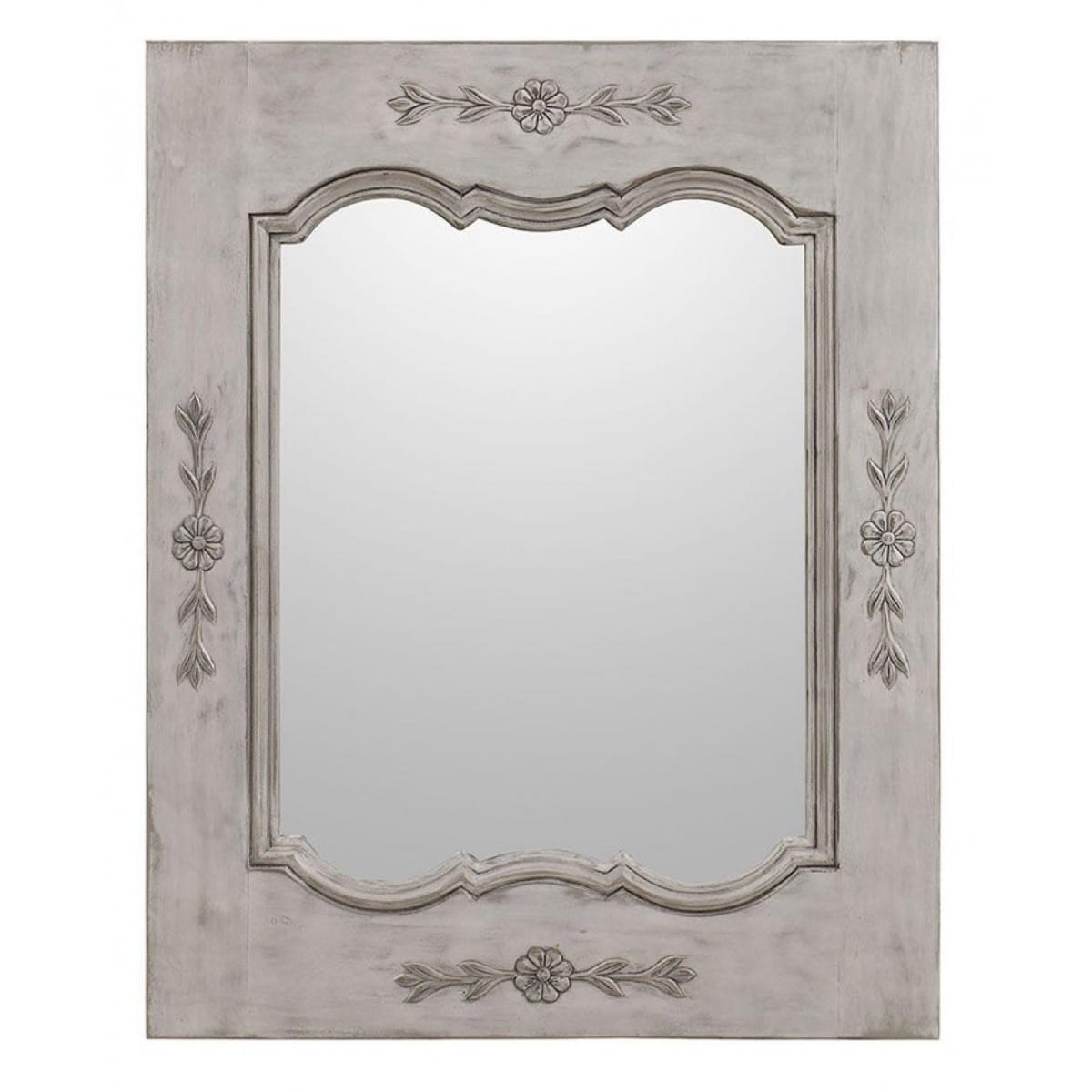 Miroir rectangulaire bois gris - château