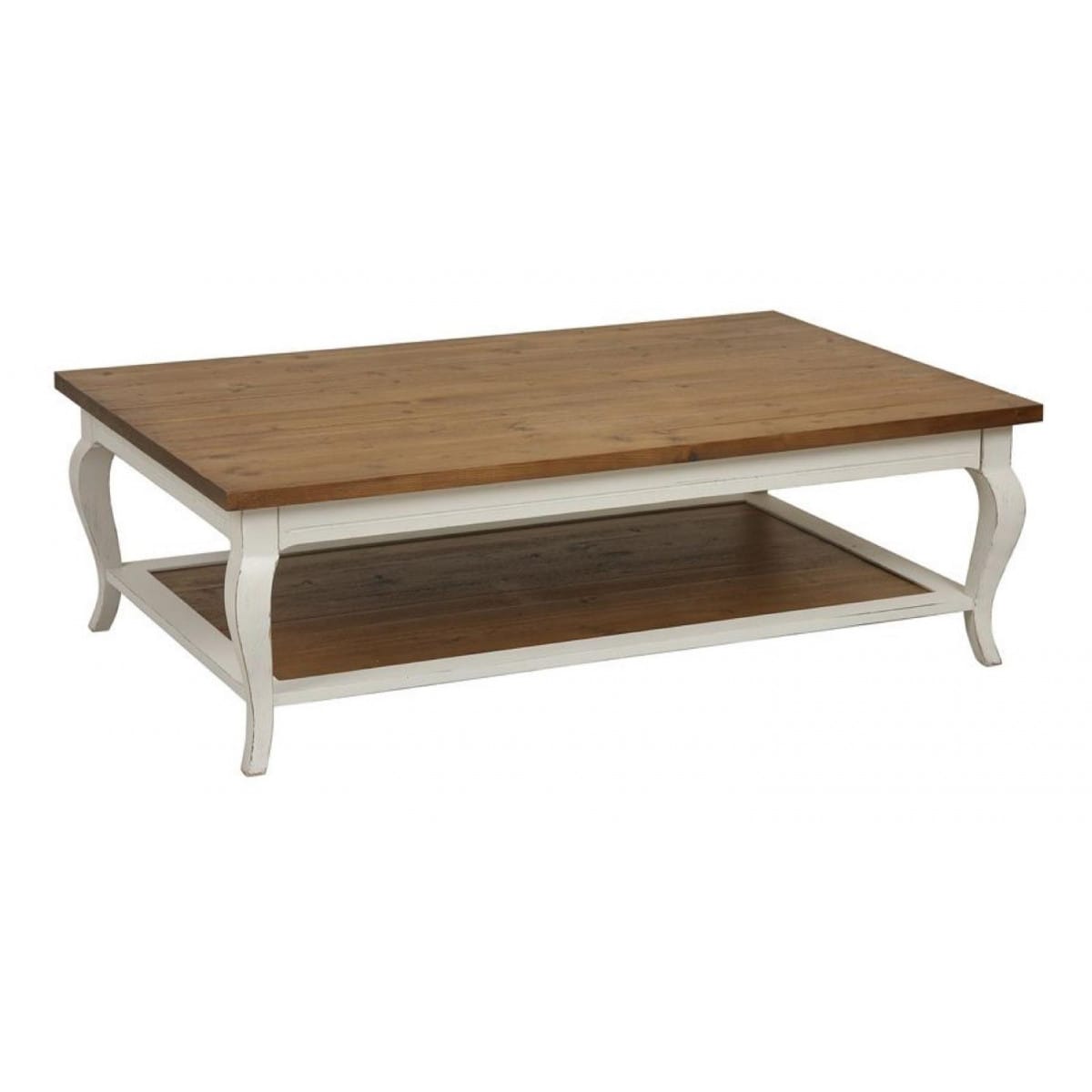 Table basse rectangulaire bois blanc -